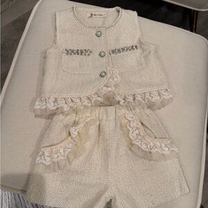 Elegant Cream Kids Matching Set